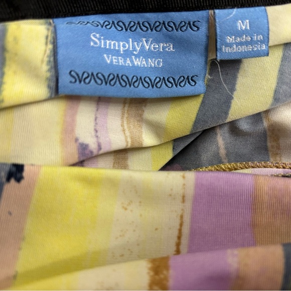 Simply Vera Vera Wang Purple and Yellow Ruched Blouse - Picture 3 of 12